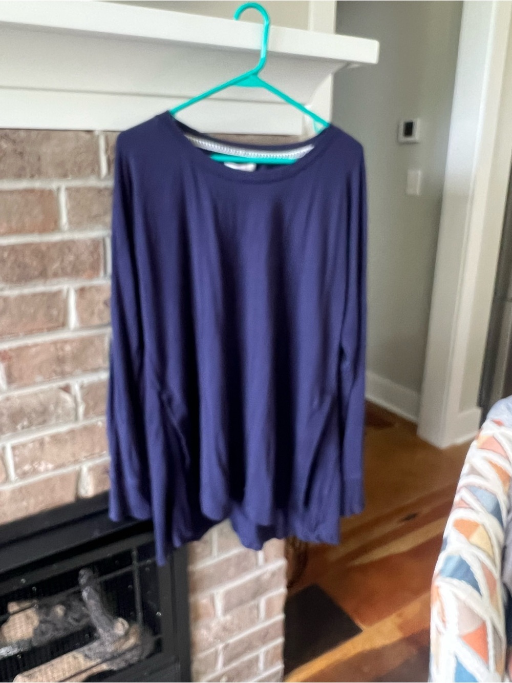 new directions navy relaxed pullover top
